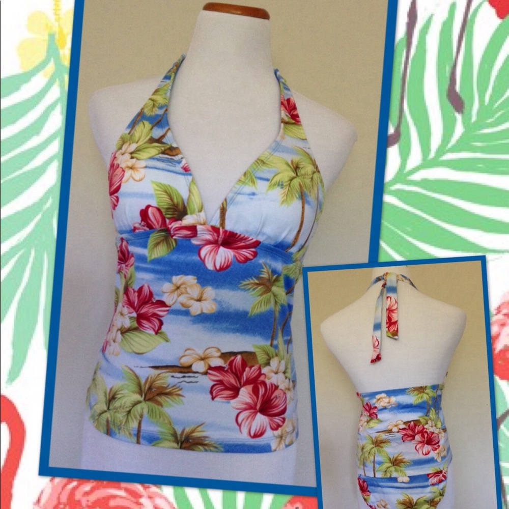Hawaiian Print Tankini 2-Piece